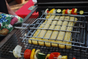 photo of meat free sausages on braai