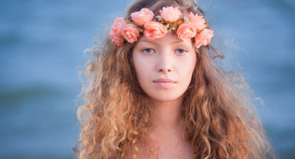Girl with beautiful curly hair